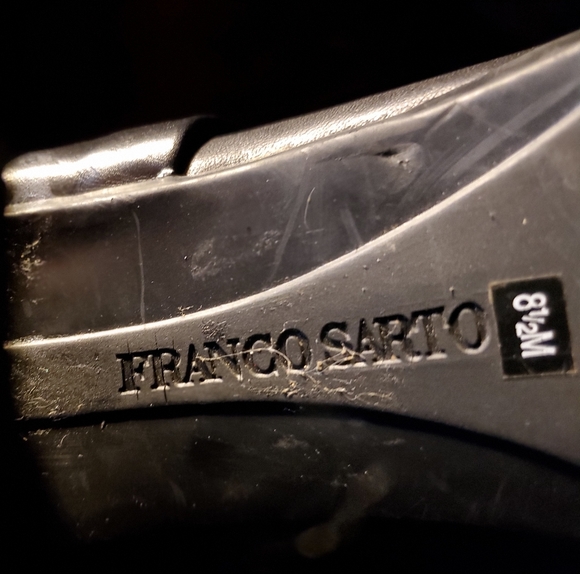 FRANCO SARTO Black Smooth Leather Zip Up Square Toe Heeled Boots 8.5 M - Picture 6 of 8